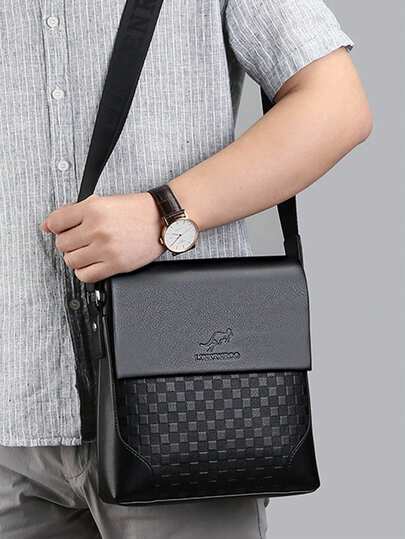 Modern PU-läder axel- och crossbody-väska, stor kapacitet affärsmässig casual resväska för pendling