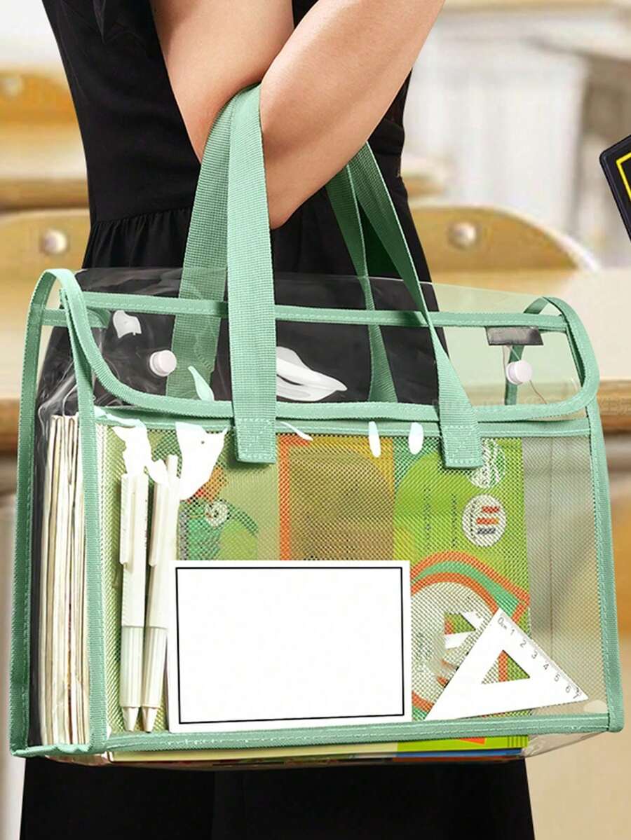 Seka Paul Large Capacity Portable Transparent Folder, Embedded File Storage Bag, PVC Self-Adhesive File Bag, Suitable For Office And Study, Back To School Gift - Multicolor - View 1
