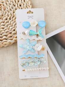 7 Stücke Modische, frische, minimalistische, elegante Muschel, Seestern, Perlen Haarspangen für Damen, geeignet für den täglichen Gebrauch, Schule, Strand, Arbeit, Partys, Urlaub, Geburtstag, Schulanfang, Neujahr, Valentinstag, Muttertag, Hochzeit, Feste, Abschluss