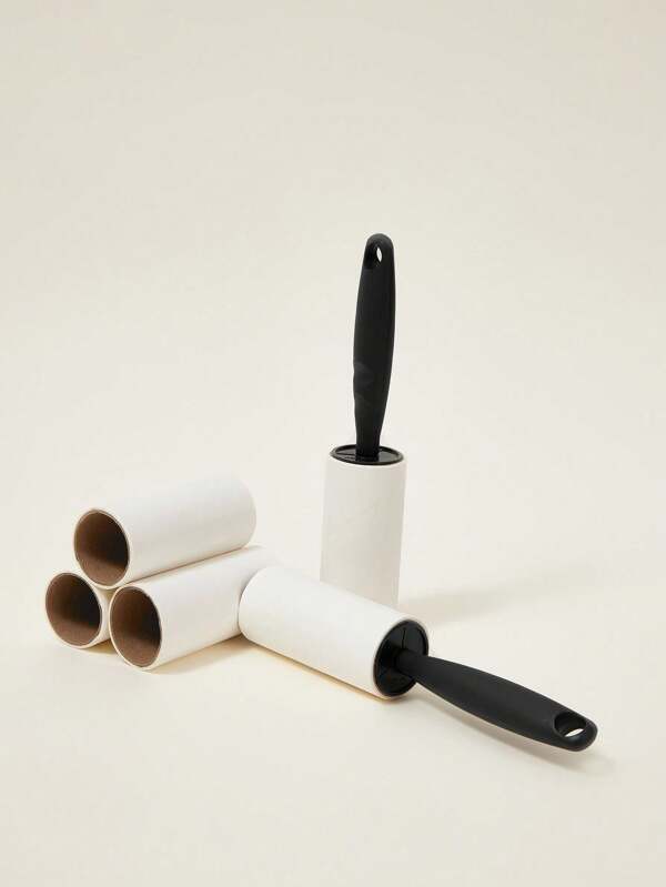 PETSIN 1/12pcs Household Lint Remover Roller, Reusable Sticky Lint Brush For Clothes, Furniture And Pet Hair, Comes With Random Color Handle