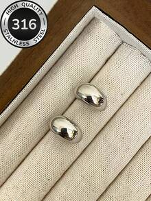 Pendientes de gota chapados en oro de 18K de acero inoxidable para mujeres, de baja alergia, antidecoloración, cómodos y versátiles, minimalistas y elegantes, adecuados para uso diario o fiestas, joyería de moda de alta calidad, regalo ideal para mujeres - Plateado - Ver 7