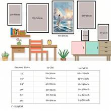 1 Pc Framed Modern Christian Wall Art Canvas Poster Painting Wall Decor For Bedroom Living Room - Apricot - View 4