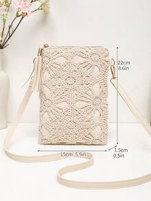 New Small Crossbody Bag For Women, Niche Beach Side Versatile Shoulder Bag, Fashionable Mini Square Envelope Bag, Versatile Ins Casual Crossbody Vacation Beach Bag