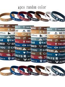 20pcs Bible Verse Bracelets - Silicone Bracelets Jesus Bracelets - Cute Christian Bracelets Colorful Wristbands - Comfortable & Lightweight - Perfect Religious Gift For Men & Women - Great Christmas Gift Idea - Multicolor - View 9