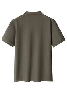 Men's Solid Color Short Sleeve Casual/Business Polo Shirt - Dark Green - View 5