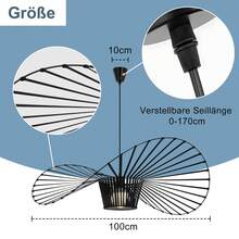 ZMH Hanging Lamp Black Pendant Light E27 - Hanging Lamp Vintage 60/80/100/120/140CM Pendant Lamp Dining Room Retro Chandelier Dining Table Lamp Kitchen Living Room Without Light Source - màu đen - Xem 5