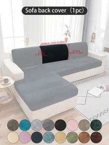 1 pieza Funda de cojín de sofá de peluche de zorro plateado gris oscuro, minimalista clásica, funda protectora decorativa a prueba de polvo de unicolor y elástica, adecuada para hotel, dormitorio, decoración de sala de estar, decoración de habitación, negro, gris claro, caqui, decoración de otoño, decoración de habitación, vuelta al colegio, útiles escolares