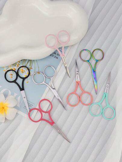 1pc Stainless Steel Beauty Scissors, Household Eyebrow Trimmer, Small Scissors For Makeup And Grooming