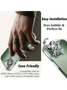 3 件套相机镜头钢化玻璃膜 + 防震保护壳，适用于 16/15/14/13/12/11 Pro Max/11 及所有型号 - 無色 - 查看 3