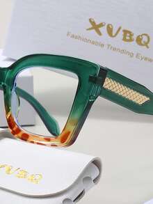 XVBQ 1 副猫眼超大尺寸 PC 商务和社交眼镜，时尚非处方眼镜，适合日常佩戴，带包装 - 貓眼 - 查看 8