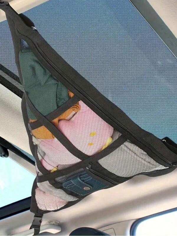 Sac de rangement en filet de toit de voiture à double couche, convient pour les voyages et le camping