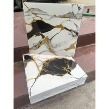 30pcs Gorgeous Marble Gilt Sticky Wallpaper, Glossy Imitation Ceramic Tile Wall Stickers, Self-Adhesive Wall Paper, Wall Decoration Wall Paper, 3d Texture, Bathroom Bathroom Kitchen Wall Background Wall, Home Decor, Room Decor - Multicolor - View 14