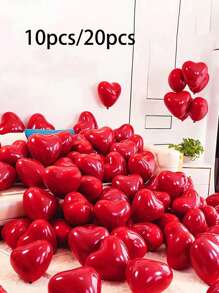 100 piezas/20 piezas/10 piezas Decoración del Día de San Valentín, Globos con forma de corazón. Decoración para confesión del Día de San Valentín, cumpleaños, boda, apta para el Día de San Valentín, cumpleaños, bodas, aniversarios, fiestas y decoración del hogar