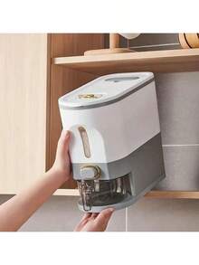 TAIMASI 22 Lbs Rice Dispenser, Rice Container With Measuring Cup, Upgraded Lid Time Dials & Built-In Fresh Box Rice Container Storage For Home Kitchen Pantry Stores Rice 22/11Lbs Green Gray Transparency - Perfect For Thanksgiving, Christmas, New Year's, And Mother's Day Cooking And Gifting - Gray - View 4