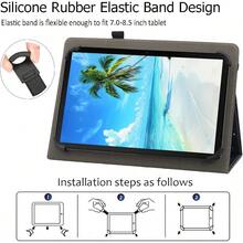 LZUniversal 7 8 Inch Android Tablet Case Dluggs Slim Folding Stand Folio Leather Case Cover For 7.08.5 Inch Tablet With Hand Strap Blue Butterfly1510 - 藍色蝴蝶 - 查看 6