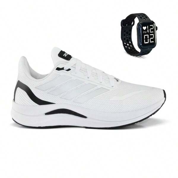 Tenis Masculino + Relogio Esportivo Academia Corrida-Treino Trabalho Confortavel