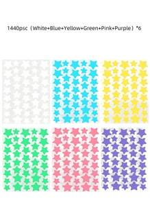 1120/840/560/280 Pcs Star Stickers, Back To School,Halloween & Christmas Decoration Stickers, Colorful Five-Pointed Star Stickers For Party, Holiday Photo Decoration, Face Decor Stickers (1 Sheet Per Color), For Decoration Only (Not For Makeup)2000/1400/160/80/40