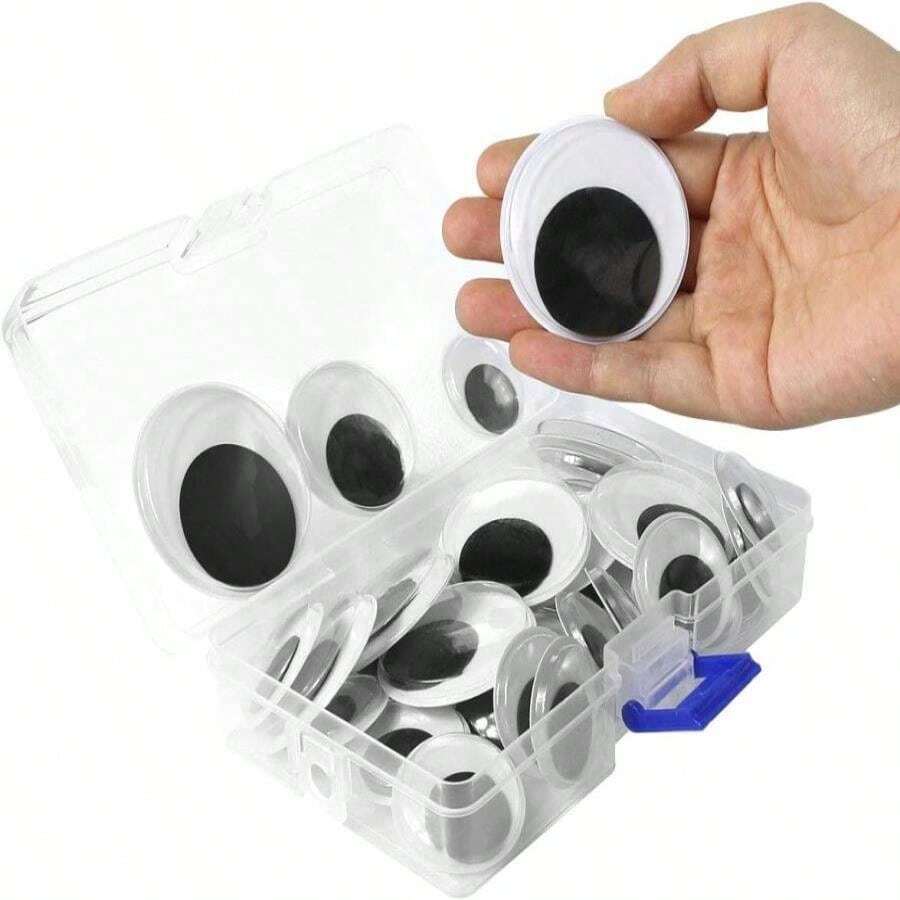 450Pcs Black Wiggle Googly Eyes With Self-Adhesive, 6mm 8mm 10 Mm 12mm 15mm Mixed Packaging,3 Years And Up - Trộn một - Xem 1