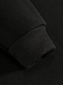 Unisex Round Neck Coat Winter Fashion Outerwear Women Men Old Money Cold Weather Blouse - 黑色 - 查看 4