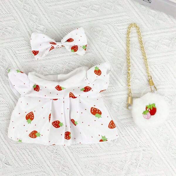 LALAFANFAN 20cm Doll Dress Set with 3 Pcs Accessories - Includes 1 Butterfly Hair Clip+ 1 Dress+1 Purse