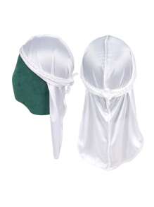 1 buc. Pălărie de pirat cu coadă lungă, stil nou hip-hop Durag, satin, imitație de mătase, stil hip-hop Durag