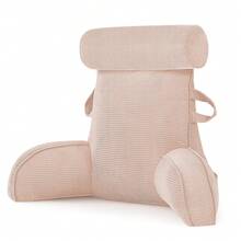 Removable Reading Pillow Bed Chair With Arms & Back Support - Back Pillow For Sitting Up - Bed Rest Arm Pillow - Comfy Reading Pillow For Adults Head And Lumbar Support Pillow For Bed/Sofa/TV