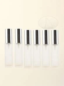 3pcs/6pcs/12pcs/18pcs 10ml Square Glass Refillable Makeup Toner Perfume Small Sample Transparent Fine Mist Spray Bottle, Black/Amber, With Funnel Atomizer, Rose Gold/Purple/Pink