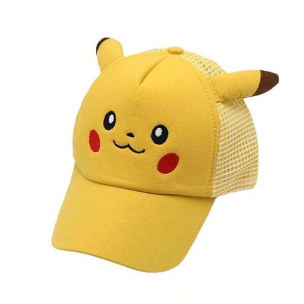 pokemon Gorra de béisbol ajustable lavada con bordado de Pikachu Pokémon 3D, sombrero de sol a juego para todo el verano