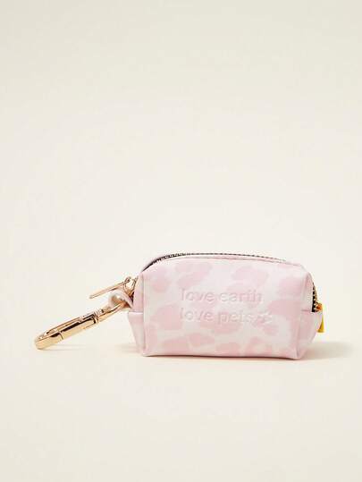 PETSIN 1pc PU Material Pet Poop Bag Holder Without Leash Or Bags, Leopard Print, For Dogs & Cats Outdoor Use