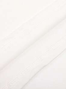 Camiseta casual de manga corta con cuello redondo con gráfico de letra y rosa para hombres - Blanco - Ver 3