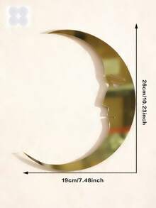 1件金色新月墙饰 - 亚克力材质，家居装饰，星空主题，客厅装饰，卧室装饰，节日装饰，壁挂式摆件，特殊场合的理想礼物，时尚家居装饰，通用尺寸 - 彩色 - 查看 8