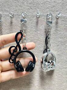 1pc Unisex Music Lover Keychain Music Note Shaped Earphone Holder Stylish Phone Strap Versatile For Backpack Music Festival Gift Backpack Decor Keychain For Bag Car Accessories For Women - Multicolor - View 2