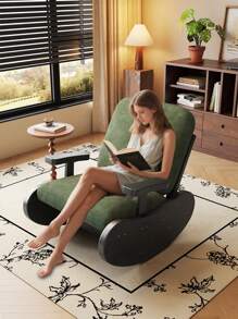 Ergonomic Recliner Rocker With Soft Cushion, Comfortable Backrest Armchair Suitable For Living Room And Bedroom