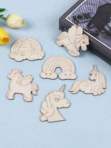 12PCS/18PCS/30PCS Wooden Unicorn Crafts: Festive Party Decorations, Artistic Room Accents, DIY Painting Projects, Wooden Handicrafts, Perfect Birthday Gifts