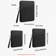 1 件涤纶材料粉色轻质拉链大容量多层电子笔记本带衬垫旅行保护套，适用于 8 英寸/11 英寸/12.9 英寸平板电脑 - 黑色 - 查看 3