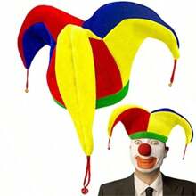 Halloween Party Celebration Performance Clown Hat, Masquerade Ball Costume Fancy Dress Prop, Comical Tall Hat