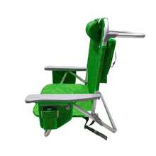 Reclining Aluminum Beach Chair - 8 Adjustable Positions, Removable Cooler Bag, Side Pockets, Supports Up To 113 Kg - Rừng Xanh - Xem 4