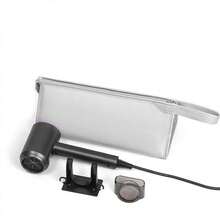 1 bolsa de armazenamento de viagem, bolsa de armazenamento portátil de PU sem odor para secador de cabelo, modelador de cachos