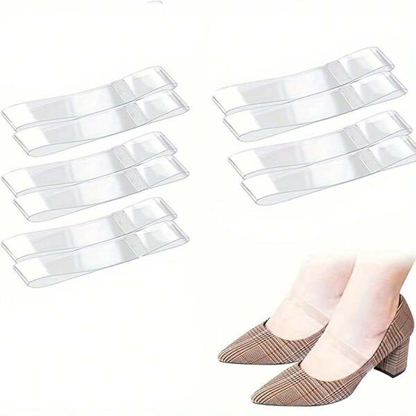 5 Pairs Women's Transparent Invisible High Heel Shoe Laces, Silicone Non-Slip Shoe Straps Accessories For Loose Shoes, Dancewear High Heels, Clogs To Prevent Slipping