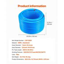 Comprehensive 3/4'' X 200FT HDPE And Aluminum Air Compressor Piping System - Durable Blue Line Kit For Efficient Air Distribution