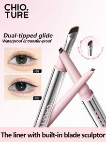 CHIOTURE 1mm 超细眼线笔双头丝滑凝胶眼线笔防水防晕染，适合化妆初学者轻松上手