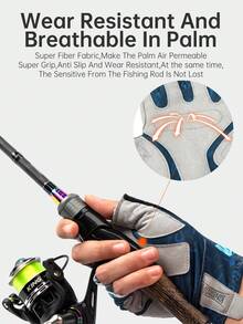 Kingdom 户外运动防滑钓鱼手套冰莱卡面料透气骑行自行车自行车露营徒步露指手套 - 彩色 - 查看 4