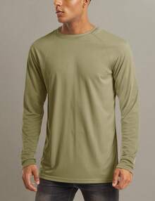 Men's Long Sleeve Shirts UPF 50+ UV Sun Protection Athletic Shirts For Hiking Running Workout Rash Guard-2025 - Dull Cyan - View 2