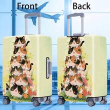 1件动物叠叠系列印花图案，加厚旅行箱保护套，加厚旅行箱配件，适用于商务、出差、度假、旅行、行李托运、返校，为您的旅行箱增添色彩。适用于20-28英寸旅行箱。学校用品包，学校用品 - 彩色 - 查看 10