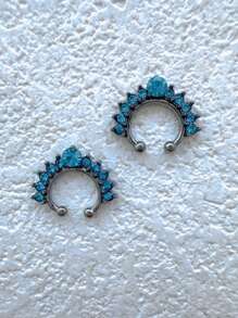 5/4/1 Multicolor Copper Diamond-Studded Nose Ring, Nose Stud Body Piercing No Hole Nose Jewelry Nose Clip Ear Clip Dual-Purpose Accessory With Size Marking For Clear Product Identification