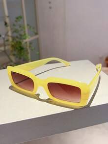 1 pieza de forma rectangular con diseño minimalista y personalizado de color de gelatina - té con marco amarillo c8 - Ver 3