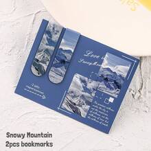 Mini Magnetic Bookmarks 2pcs/Set, Forest, Cloud And Sunset Landscape Printing, School Office Page Clips Marker Holder, Book Readers Supplies Back To School Unique Reading Gift - Multicolor - View 27