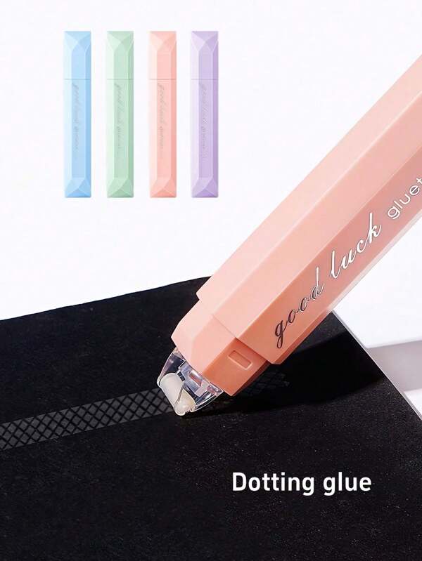 4 piezas de cinta adhesiva doble cara tipo bolígrafo con dispensador en forma de rodillo, de colores degradados, para memo, diario, manualidades, DIY, scrapbook, estudiantes y oficina