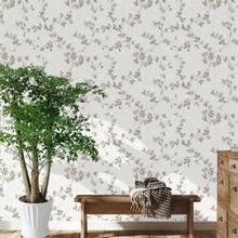 1 Roll Self-Adhesive Wallpaper, Classic Elegant Floral Pattern Textured Wallpaper, White Background Botanical Flower Design, Removable, Waterproof, Non-Sticky, Seamless Pattern, Easy To Apply, Suitable For Home Decor, Rental Decoration, Kitchen, Bedroom, Living Room, TV Background, Furniture Renewal, Straight Line Matching, Multiple Sizes - Multicolor - View 6