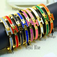 1 chiếc vòng tay hình chữ H mạ vàng 18K dành cho phụ nữ, vòng tay trang sức tinh tế, món quà tuyệt vời nhất cho ngày lễ - Chữ H - Xem 3